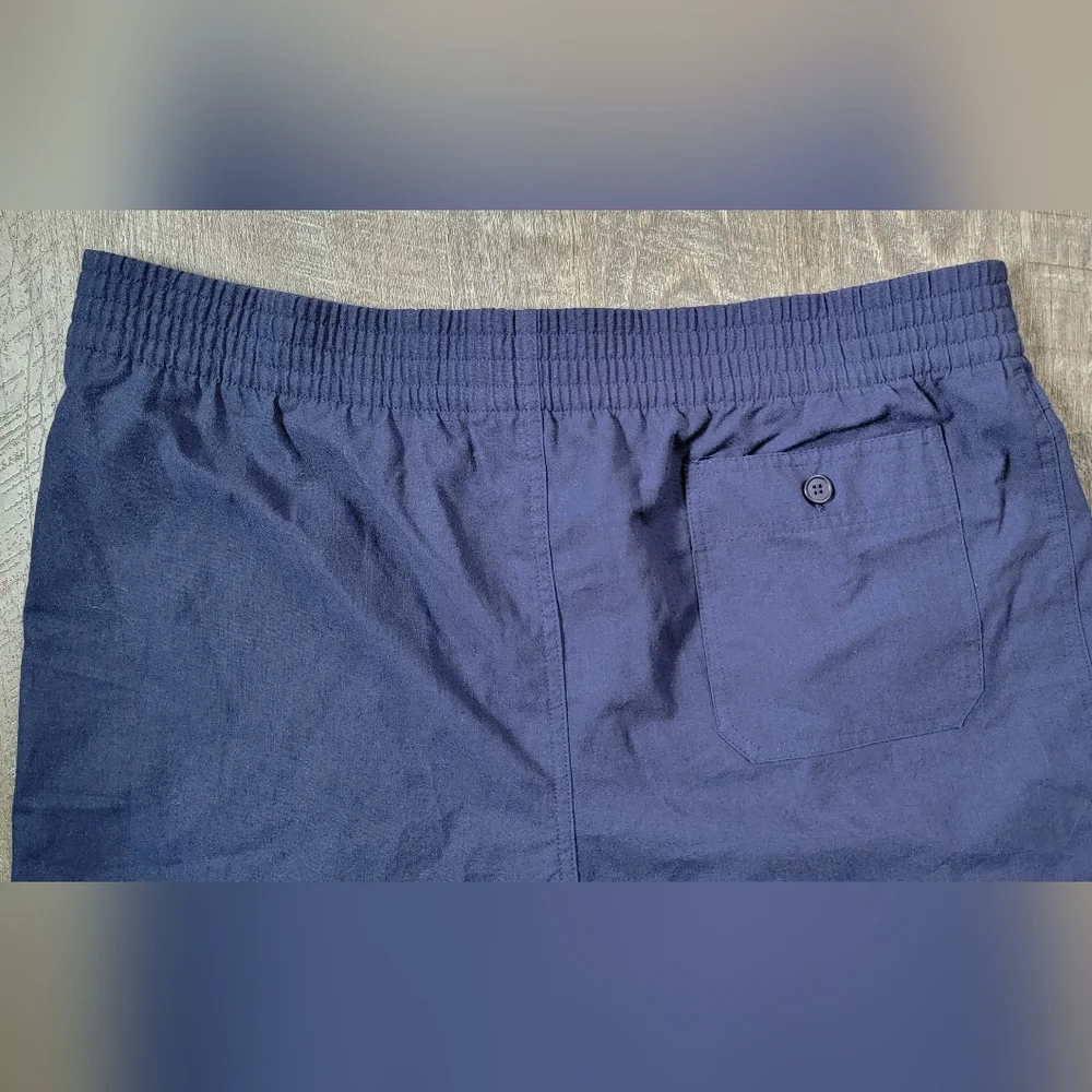 Vintage 80's/90's Drawstring High Waist Shorts Women's 16 Blue Pleated Waist Tie